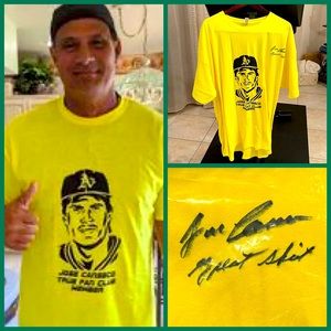 JOSE CANSECO Signed “True Fan Club” Inaugural T-Shirt! Guaranteed Authentic! 3XL